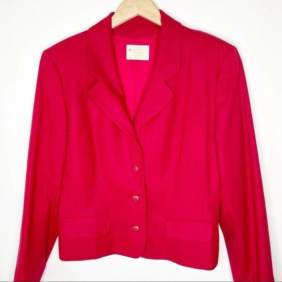 VINTAGE Pendleton Red Wool Blazer sz. 14 #EE - Picture 3 of 10